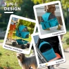 Hondenwagen 3 In 1 Hondenbuggy Opvouwbare Hondenbox, Inklapbare Transporttas Met Drankhouder, Honden Buggy, Kattenwagen Met 360° Wielen Kattenbuggy Voor Mini Honden Onder 4 Kg, Turkoois 5