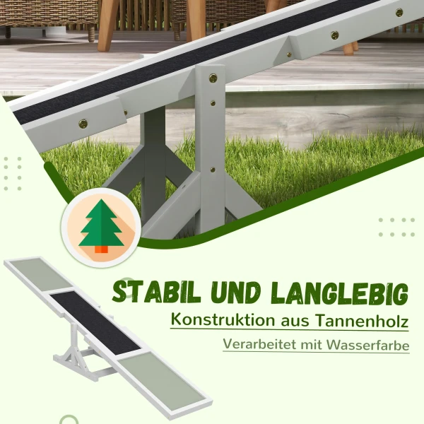 Hondenwip, Honden Agility Wip Van Hout, Antislip Honden Agility Ramp Voor Honden Onder 30 Kg, Voor Balans, 180 X 30 X 30 Cm Wit 5