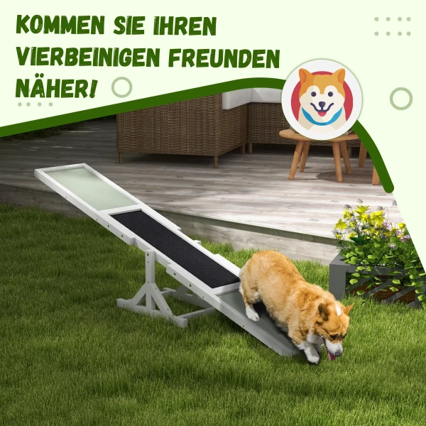 Hondenwip, Honden Agility Wip Van Hout, Antislip Honden Agility Ramp Voor Honden Onder 30 Kg, Voor Balans, 180 X 30 X 30 Cm Wit 7