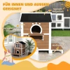 Houten Kattenhuis Met Venster, Balkon, Weerbestendige Kattenhut Met 2 Niveaus, Uitneembare Vloer, Voor 1 2 Katten, Binnen, Buiten, 66 X 66 X 90 Cm, Bruin 5