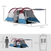 Kampeertent, Tunneltent Voor 3 Personen, Met Licht Haak, Voortent, 2 Kamers, Winddichte Familietent Met Draagtas, 2000mm Waterafstotend Pop Up Tent Voor Camping, Tuin, Rood 4