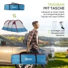 Kampeertent, Tunneltent Voor 3 Personen, Met Licht Haak, Voortent, 2 Kamers, Winddichte Familietent Met Draagtas, 2000mm Waterafstotend Pop Up Tent Voor Camping, Tuin, Rood 8