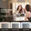 Kaptafel Met Led Verlichting, Kaptafel Met Spiegel, Instelbare Helderheid, Make Uptafel Met 2 Lades, Open Schappen, Voor Slaapkamer, Wit 5