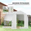 Kas 3 X 2 X 2 M Foliekas Met 4 Ramen & Deur, Oprolbare Zijwanden, Uv Bestendige Folietunnel Tomatenkas Met Verzinkte Staalframe, Wit 5