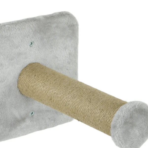 Katten Klimmuur 5 Delig. Klimmen Kattenkrabpaal Met Krabpaal, Hangmat, Springplank, Wandkrabpaal, Wand Kattenmeubilair Voor Katten Tot 5 Kg, Polyester, Lichtgrijs 10