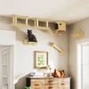 Katten Klimmuur Set, 5 Delig Kattenmeubilair Met Krabpaal, Springplatforms, Ladder, Huis, Katten Wandrek, Voor Katten Tot 5 Kg, Pluche, Beige 2