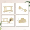 Katten Klimmuur Set, 5 Delig Kattenmeubilair Met Krabpaal, Springplatforms, Ladder, Huis, Katten Wandrek, Voor Katten Tot 5 Kg, Pluche, Beige 4