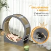 Kattenlooprad Looprad Voor Katten 91 Cm Met Rem, Krabplank, Kattenrad Voor Gezonde Beweging, Ontspanning, Grijs 7