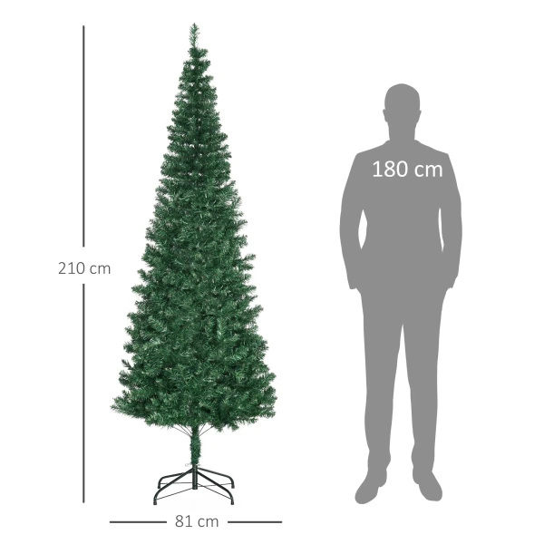 Kerstboom 2,1 M Kunstkerstboom Demonteerbaar Met Standaard 631 Takken Pvc Groen Ø81 Cm Voor Feestelijke Decoratie 4