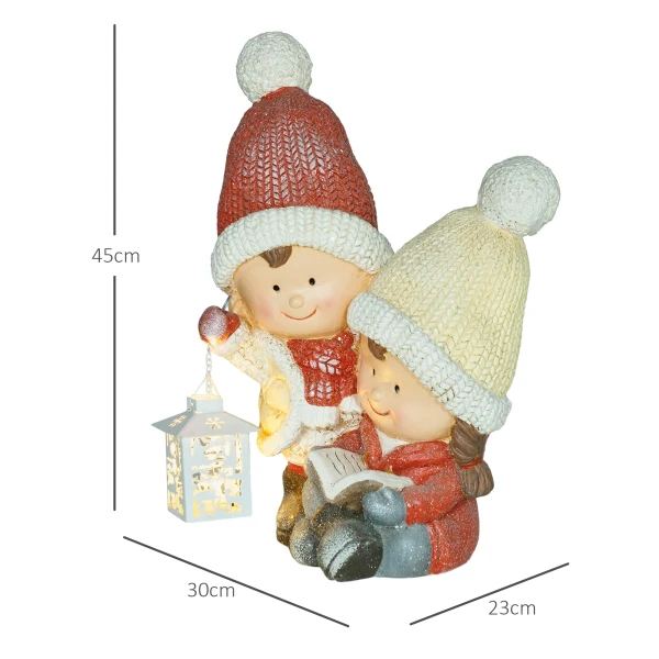 Kerstdecoratie Figuur, Kerstkabouter Met Boek En Lantaarn, 45 Cm Kerstfiguur Met Led Licht, Decoratiefiguur Voor Kerstmis, Voor Binnen En Buitenshuis 4