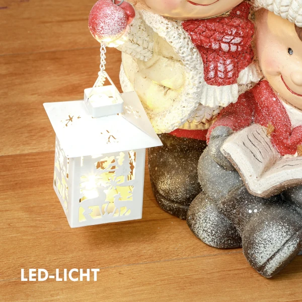 Kerstdecoratie Figuur, Kerstkabouter Met Boek En Lantaarn, 45 Cm Kerstfiguur Met Led Licht, Decoratiefiguur Voor Kerstmis, Voor Binnen En Buitenshuis 5