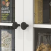 Keukenkast Hoogkast Met Magnetronrek, 2 Kasten, 2 Lades, Vitrinekast Met Verstelbare Planken, Kantelbeveiliging, Buffetkast Voor Woonkamer, Eetkamer, Wit 10