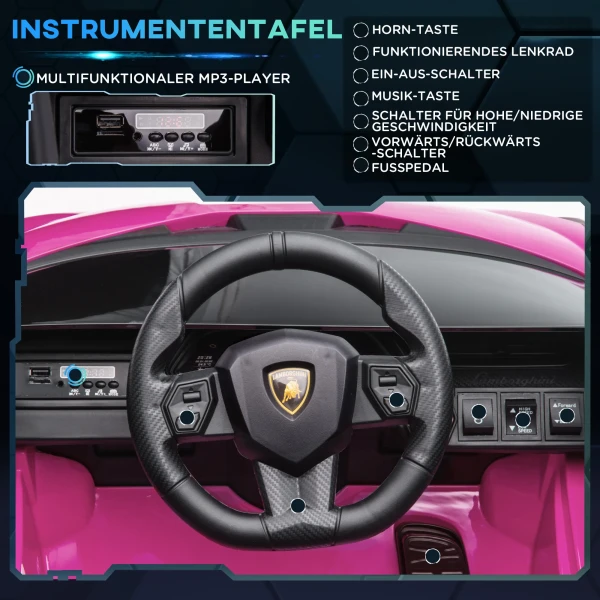 Kinder Elektrische Suv Met 3 Versnellingen, Veiligheidsgordels, Afstandsbediening, Muziek (mp3/usb) Licht, Voor 37 60 Maanden, Draagvermogen 25kg, Roze 6