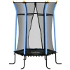 Kinder Trampoline Ø163,5 Cm, Indoor Trampoline Met Veiligheidsnet Randafdekking Rubberen Touw, Kindertrampoline Tot 50 Kg, Voor Kinderen 3 10 Jaar Blauw 1