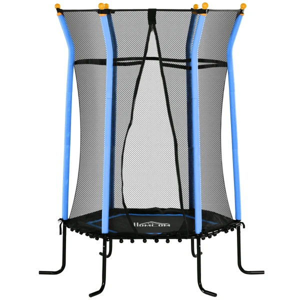 Kinder Trampoline Ø163,5 Cm, Indoor Trampoline Met Veiligheidsnet Randafdekking Rubberen Touw, Kindertrampoline Tot 50 Kg, Voor Kinderen 3 10 Jaar Blauw 1