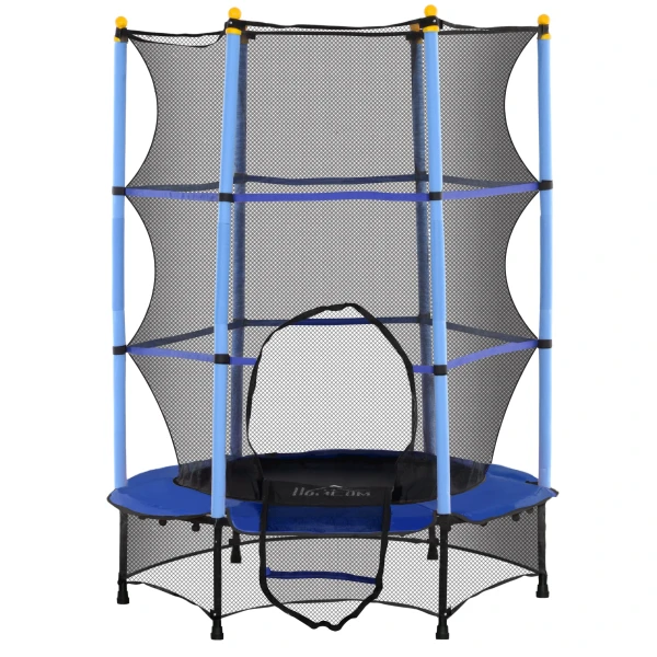 Kindertrampoline Ø140 Cm, Trampoline Met Veiligheidsnet, Randafdekking, Tuintrampoline Voor Kinderen 3 10 Jaar, Tot 50 Kg Belastbaar, Blauw 1