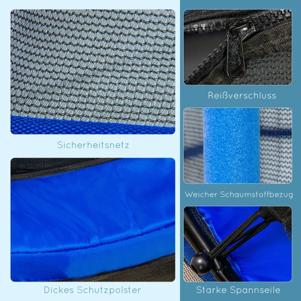 Kindertrampoline Ø140 Cm, Trampoline Met Veiligheidsnet, Randafdekking, Tuintrampoline Voor Kinderen 3 10 Jaar, Tot 50 Kg Belastbaar, Blauw 7