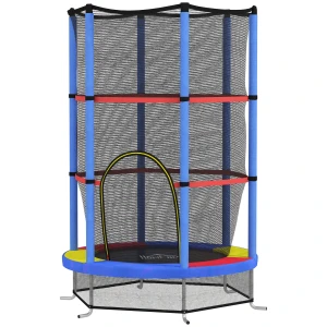 Kindertrampoline, Ø140 Cm Trampoline Voor Kinderen Met Veiligheidsnet, Tuintrampoline Voor 3 6 Jaar Kinderen, Binnen, Kleurrijk 1