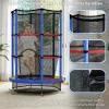 Kindertrampoline, Ø140 Cm Trampoline Voor Kinderen Met Veiligheidsnet, Tuintrampoline Voor 3 6 Jaar Kinderen, Binnen, Kleurrijk 7