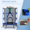 Kindertrampoline Ø163 Cm, Trampoline Met Veiligheidsnet, Randbekleding, Tuintrampoline Voor Kinderen 3 10 Jaar, Tot 50 Kg Belastbaar, Blauw 5