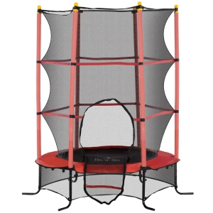 Kindertrampoline Ø163 Cm, Trampoline Met Veiligheidsnet, Randbekleding, Tuintrampoline Voor Kinderen Van 3 10 Jaar, Tot 50 Kg Belastbaar, Rood 1