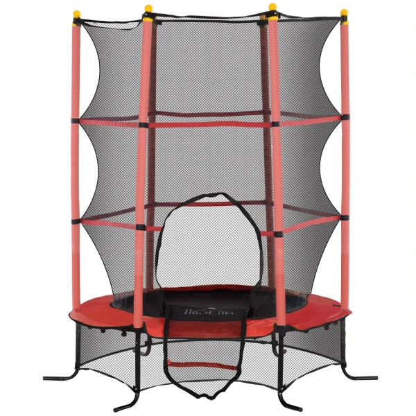 Kindertrampoline Ø163 Cm, Trampoline Met Veiligheidsnet, Randbekleding, Tuintrampoline Voor Kinderen Van 3 10 Jaar, Tot 50 Kg Belastbaar, Rood 1