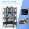 Kindertrampoline Ø163 Cm, Trampoline Met Veiligheidsnet, Randbekleding, Tuintrampoline Voor Kinderen Van 3 10 Jaar, Tot 50 Kg Belastbaar, Zwart 5