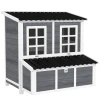 Kippenhok Van Sparrenhout, Kippenhuis Met Nestkast, Pluimveehuis Voor 4 6 Kippen, Waterdicht Dak, 100 X 86 X 100 Cm, Lichtgrijs 1