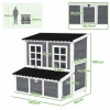 Kippenhok Van Sparrenhout, Kippenhuis Met Nestkast, Pluimveehuis Voor 4 6 Kippen, Waterdicht Dak, 100 X 86 X 100 Cm, Lichtgrijs 4