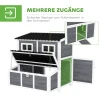 Kippenhok Van Sparrenhout, Kippenhuis Met Nestkast, Pluimveehuis Voor 4 6 Kippen, Waterdicht Dak, 100 X 86 X 100 Cm, Lichtgrijs 7