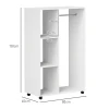 Kledingkast Op Wielen, Mobiele Garderobe, 1 Kledingstang, 3 Planken, Garderobekast, Verrijdbare Kledingrek Voor Hal, Slaapkamer, 80 X 40 X 128 Cm, Wit 4