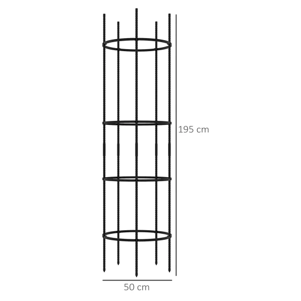 Klimhulp 4 Niveaus Plantenhouder Tomatenkooi Zwart Staal Voor Tuin Balkon 4