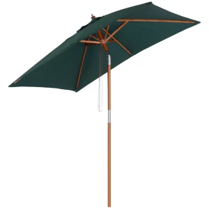 Knikbare Parasol 200x150cm Van Sparrenhout, 3 Traps Verstelbaar, Groene Tuinparasol Voor Terras & Tuin 1