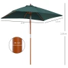 Knikbare Parasol 200x150cm Van Sparrenhout, 3 Traps Verstelbaar, Groene Tuinparasol Voor Terras & Tuin 4