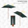 Knikbare Parasol 200x150cm Van Sparrenhout, 3 Traps Verstelbaar, Groene Tuinparasol Voor Terras & Tuin 5