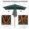 Knikbare Parasol 200x150cm Van Sparrenhout, 3 Traps Verstelbaar, Groene Tuinparasol Voor Terras & Tuin 7