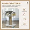 Krabpaal Klein, 49 Cm Kattenboom, Kattenkrabpaal Met Speelbal, Ligoppervlak, Klimboom Voor Katten Tot 4 Kg, Kattenmeubilair, Jute Grijs 5