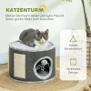 Krabton, 30 Cm Hoog Kattenton Met Hol, Krabpaal, Kattentoren Van Sisal, Voor Kat Tot 5 Kg, Donkergrijs 5