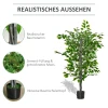 Kunstmatige Ficusboom Groot 135 Cm Kunstplant, Plastic Kunstmatige Planten Ficus In Pot, Kunstboom Net Als Echt Met Cement, Kunstgras Voor Woonkamer Slaapkamer Kantoor Tuin 6