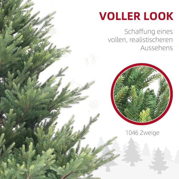 Kunstmatige Kerstboom, 180 Cm Kerstboom Met 1046 Toppen, Stalen Standaard, Moeilijk Ontvlambaar, Voor Kerstdecoratie, Binnen, Groen 6