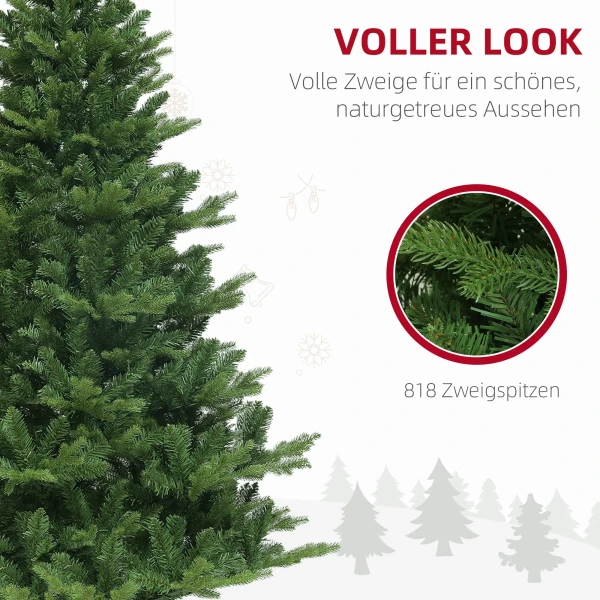 Kunstmatige Kerstboom, 180 Cm Kerstboom Met 818 Punten, Snelmontage Vouwsysteem, Stalen Standaard, Voor Kerstdecoratie, Binnen, Groen 6
