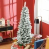 Kunstmatige Kerstboom 180 Cm Met 479 Toppen En Kunstsneeuw Inklapbaar Met Metalen Standaard Voor Feestelijke Kerstdecoratie Groen 2