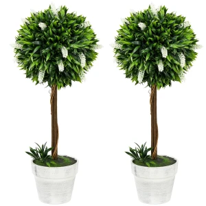 Kunstmatige Lavendel 2 Delige Set Groot 60 Cm Kunstplant, Kunstmatige Planten In Pot, Plastic Kunstbloem Net Als Echt Voor Woonkamer Slaapkamer Kantoor Tuin Moderne Decoratie 1