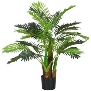 Kunstmatige Planten, Kunst Palm, 100 Cm Kunstplant Met 27 Takken, Kamerplant, Kunstboom, Plant Decoratie Voor Binnen, Buiten, Groen 1