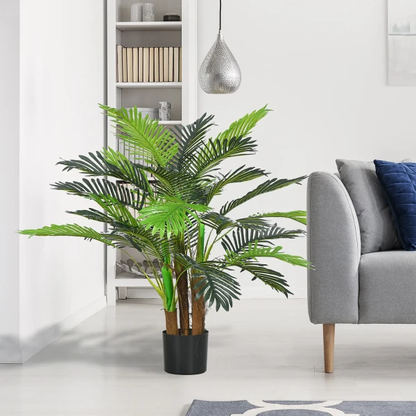 Kunstmatige Planten, Kunst Palm, 100 Cm Kunstplant Met 27 Takken, Kamerplant, Kunstboom, Plant Decoratie Voor Binnen, Buiten, Groen 2