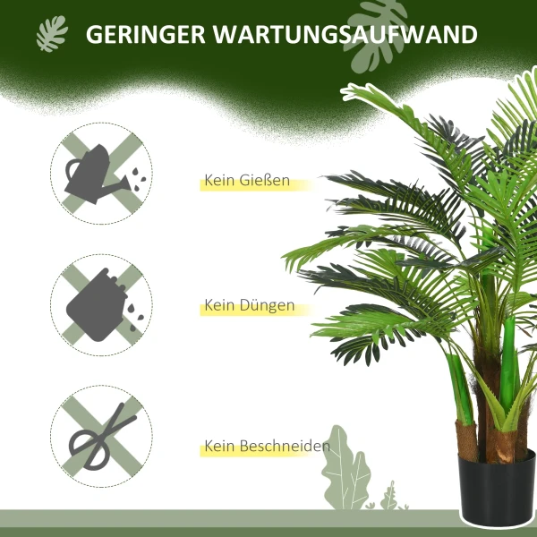 Kunstmatige Planten, Kunst Palm, 100 Cm Kunstplant Met 27 Takken, Kamerplant, Kunstboom, Plant Decoratie Voor Binnen, Buiten, Groen 7
