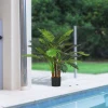 Kunstmatige Planten, Kunst Palm, 100 Cm Kunstplant Met 27 Takken, Kamerplant, Kunstboom, Plant Decoratie Voor Binnen, Buiten, Groen 9