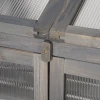 Kweekbak Van Hout, Mini Broeikas 70 X 50 X 120 Cm, Broeikas Met Afdekking, Venster, Dubbele Deur, Lichtdoorlatende Kweekbak Met 3 Planken, Winterbestendige Verhoogde Tuinbed Voor Tuin, Balkon, Grijs 10