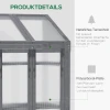 Kweekbak Van Hout, Mini Broeikas 70 X 50 X 120 Cm, Broeikas Met Afdekking, Venster, Dubbele Deur, Lichtdoorlatende Kweekbak Met 3 Planken, Winterbestendige Verhoogde Tuinbed Voor Tuin, Balkon, Grijs 5