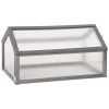 Kweekbak Van Hout, Mini Broeikas 90 X 52 X 49,5 Cm, Broeikas Met Deksel, Lichtdoorlatende Kweekbak, Winterbestendige Verhoogde Tuinbed Voor Tuin, Balkon, Grijs 1